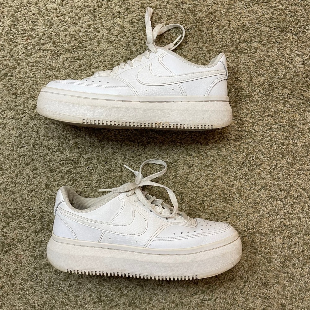 Nike Court Vision Alta Platform Sneakers White Womens 8.5 Low Top Athleticwear